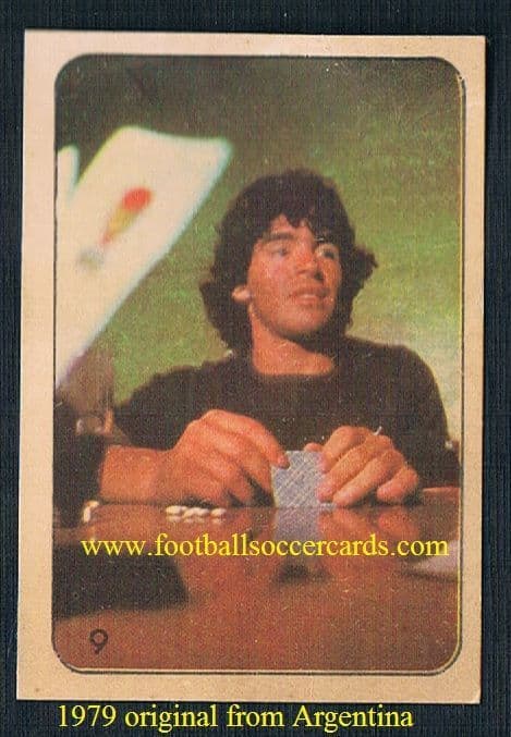 1979 Maradona 9 Super Futbol AMR original Argentine card - similar from this series on EB for £2000!