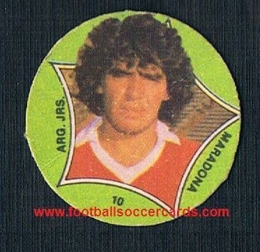1979 Maradona Argentinos Juniors 10 Crack legendary card pog issue from Argentina - fault but RARE!