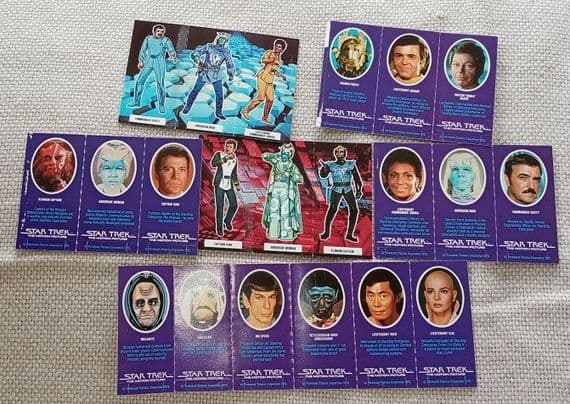 1979 StarTrek Weetabix 6 unused uncut strip cards 1x6 & 5x3 = 21 cards