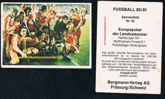 1980 Bergmann West german issue Nottingham Forest European Cup winners 42