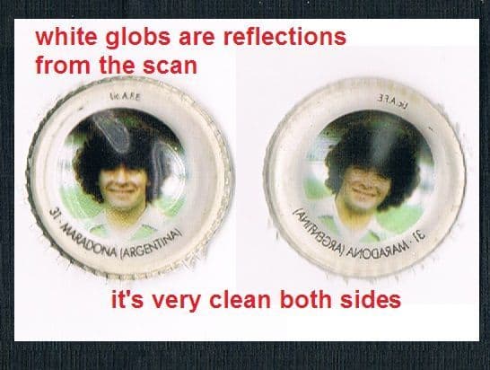1981 -82 WC82 Spanish-made Coke Fanta bottle top inner Maradona Boca Juniors - see extra photo!