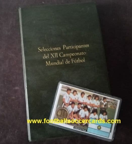 1982 Maradona SET & album laminated coin cards XII Mundial England Ireland Scotland x24 Spain WC82