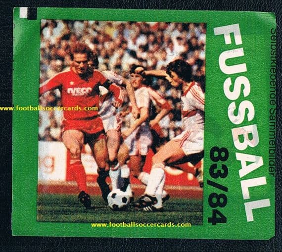 1983 Bergmann Fussball 83 84 packet with mint contents opened but complete, Rummenigge & Koln inc.