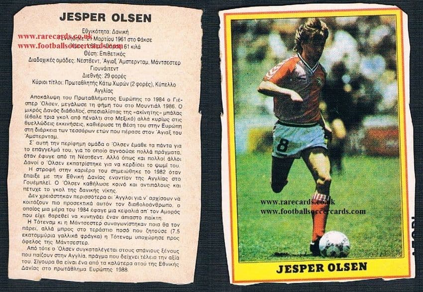 1987 Jesper Olsen Greek packet issue