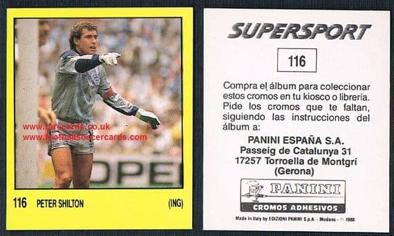 1988 Spanish Panini Supersport 116 Peter Shilton Saints Derby