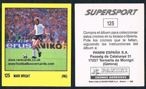 1988 Spanish Panini Supersport 125 Mark Wright Oxford Saints Derby Liverpool