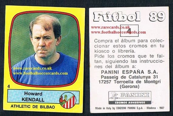 1989 SPANISH Howard Kendall Everton Birmingham Panini#4