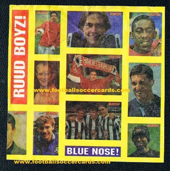 1995 David Beckham ROOKIE CARD the MUFC scarf sticker BACKING PAPER mid-95 Match mag freebie