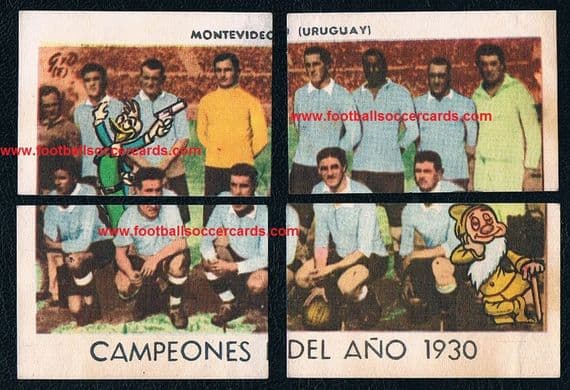 Andrade & José Nasazzi URUGUAY x4 Donald 1966 rarities, sub set '1930' cards 14 15 16 17 originals