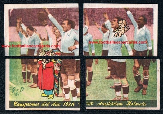 Nasazzi, Andrade & Uruguay, Donald 1966, 1928 World Champions cards 10 11 12 13, sub set rarity!