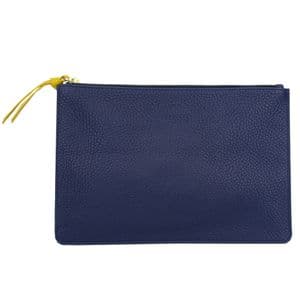 V01281 - Leather Navy & Sunflower Clutch Purse 2/PK
