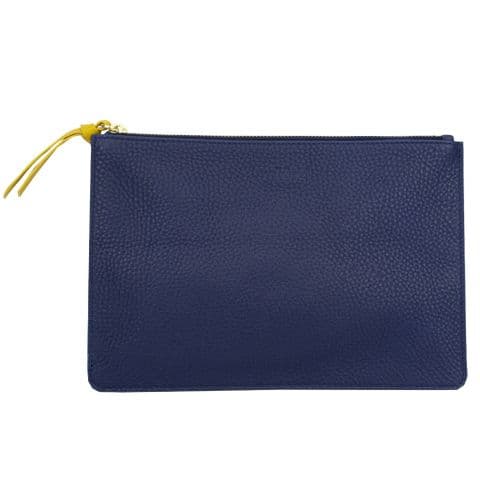 V01281 - Leather Navy & Sunflower Clutch Purse 2/PK