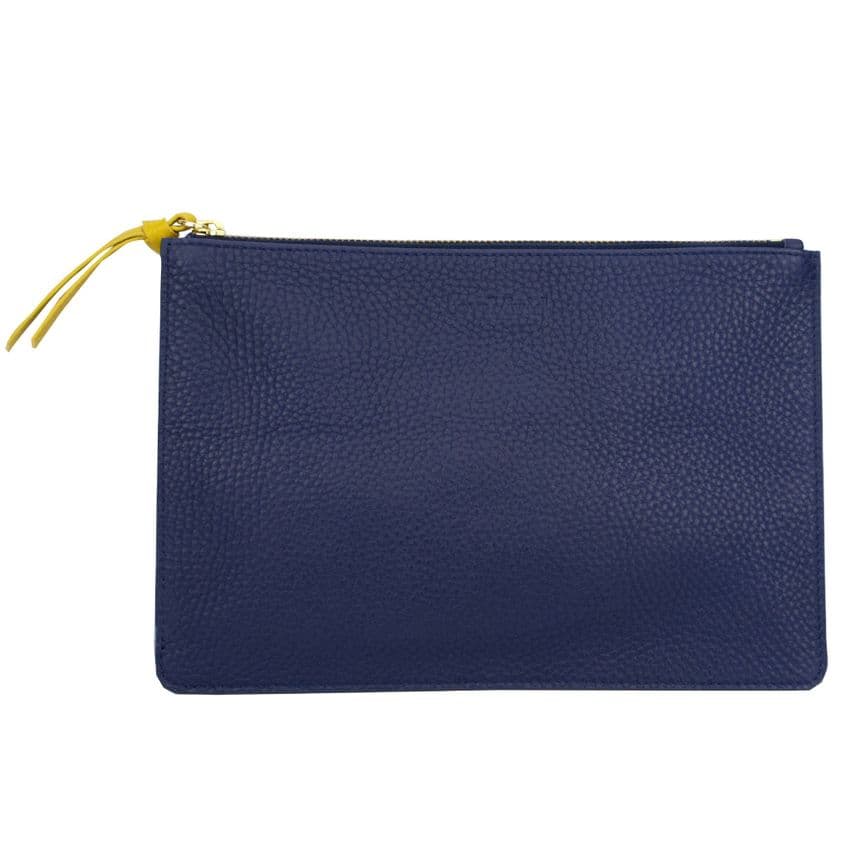 V01281 - Leather Navy & Sunflower Clutch Purse 2/PK