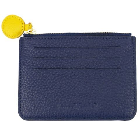 V01380 - Leather Navy & Yellow Card Holder 4/PK
