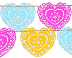 V14151 - Laser Cut Heart Bunting - LCHEARTMULTI 6/PK