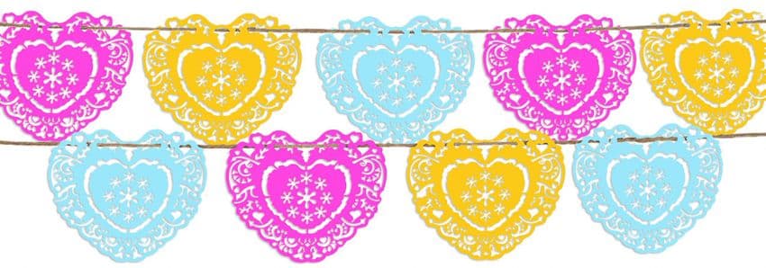 V14151 - Laser Cut Heart Bunting - LCHEARTMULTI 6/PK