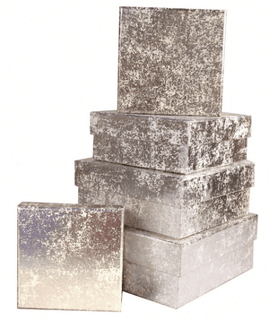 V19101 - Silver Crush Square Nest of Boxes - GBXS171.01 1/PK