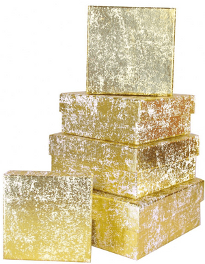 V19200 - Gold Crush Square Nest of Boxes - GBXS171.51 1/PK