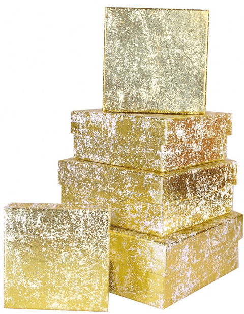 V19200 - Gold Crush Square Nest of Boxes - GBXS171.51 1/PK