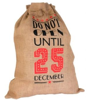 V19866 - Santa Sack Do Not Open Jute - SSOPEN 4/PK