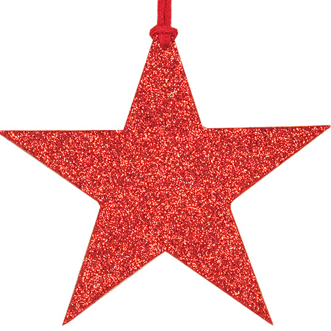 V20534 - Extra Large Glitter Star Tag Red - GTG.StarXL.20 12/PK