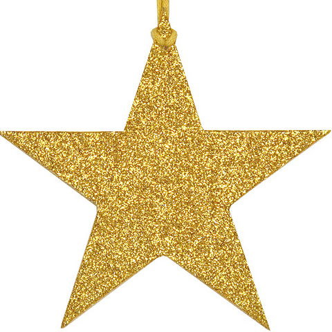 V20541 - Extra Large Glitter Star Tag Gold - GTG.StarXL.51 12/PK