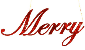 V24457 - Red Joy Hanging Decoration FMERRY.20 6/PK