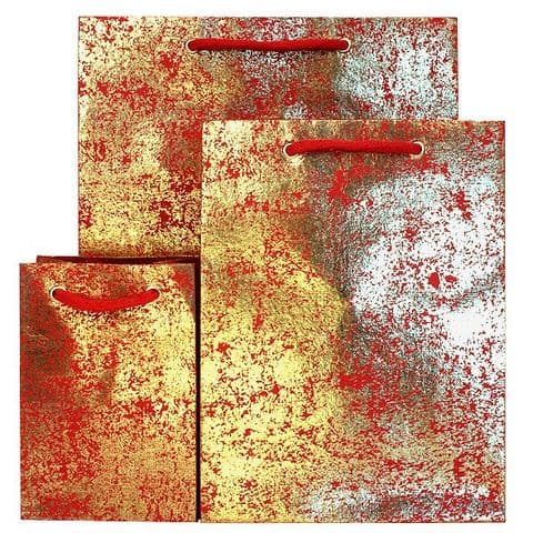 V24983; V24921; V24860 - Gold Crush on Red Gift Bag GBG171.20/51 10/PK