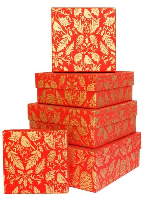 V26703 - Ruskin Red Square Nest of 5 Boxes GBXS208.20 1/PK