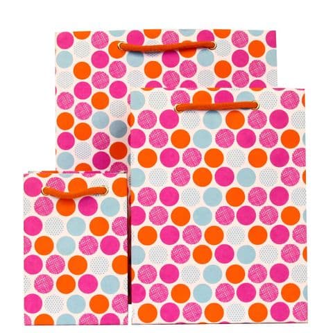V28042; V28059; V28066 - Polka Raspberry Gift Bag - GBG233.00/17 10/PK