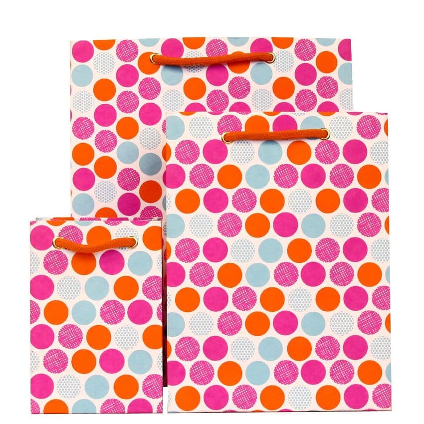 V28042; V28059; V28066 - Polka Raspberry Gift Bag - GBG233.00/17 10/PK