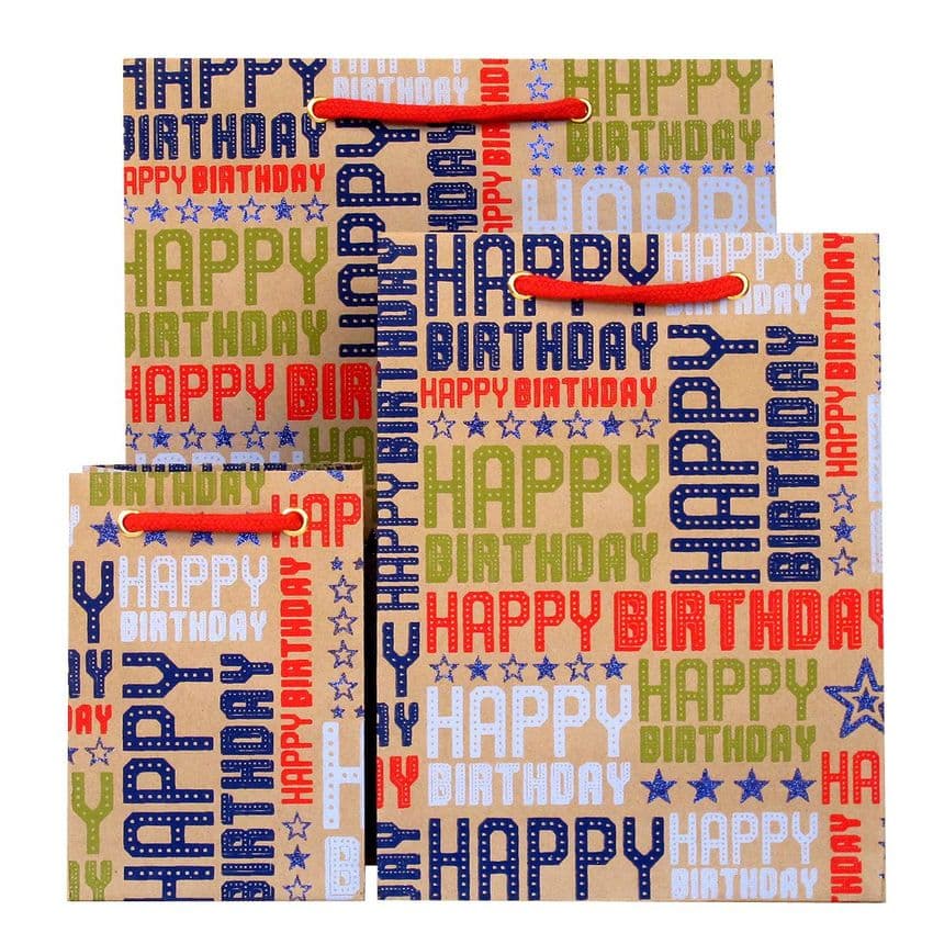 V28288; V28295; V28301 - Hollywood Birthday Red Gift Bag - GBG187.100/20 10/PK