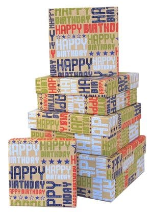 V28950 - Hollywood Bday Square Nest of 5 Boxes GBXS187.100/20 1/PK