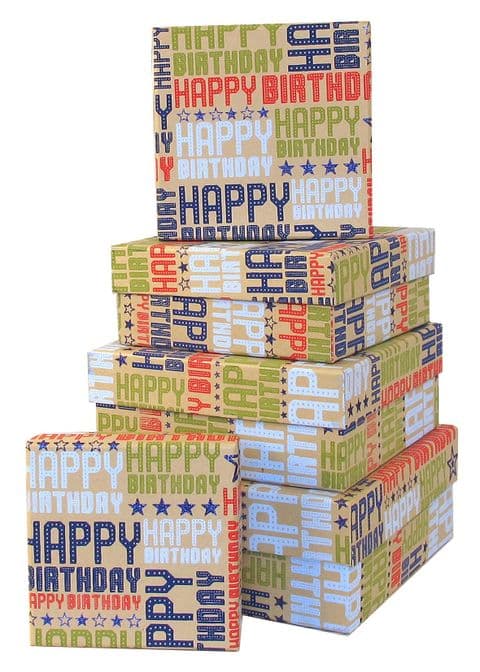 V28950 - Hollywood Bday Square Nest of 5 Boxes GBXS187.100/20 1/PK
