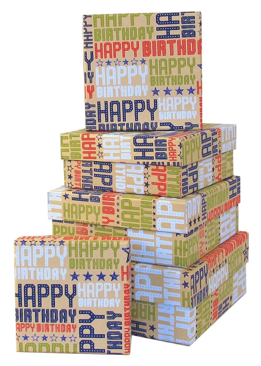 V28950 - Hollywood Bday Square Nest of 5 Boxes GBXS187.100/20 1/PK