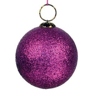 V29889 - Glitter Bauble Decs Purple GBD.35 6/PK