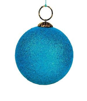 V29896 - Glitter Bauble Decs Turquoise GBD.45 6/PK