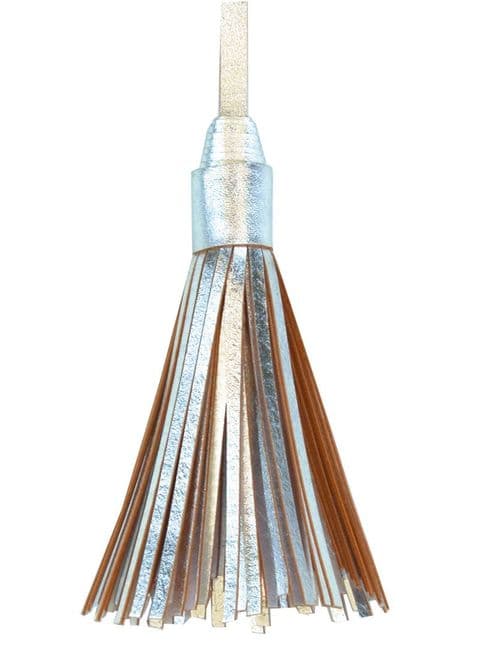 V30069 - Silver Leather Topper Tassels - LTT.01 12/PK