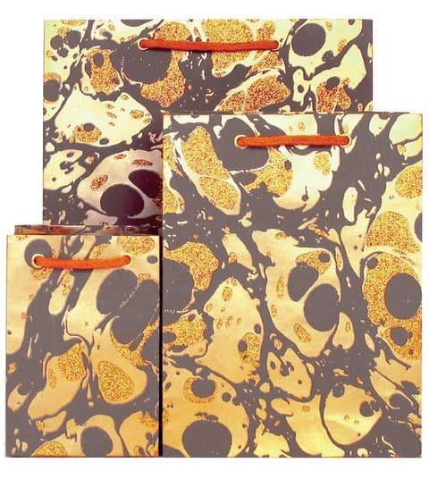 V30946; V30885; V30823 - Glitter Marble Copper Gift Bags GBG215.100/57G 10/PK