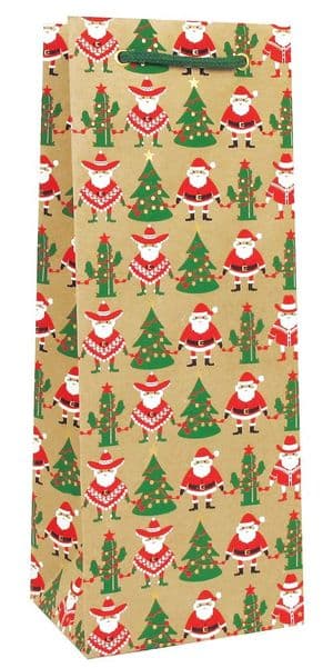 V31356 - Mexican Santa Bottle Gift Bags GBG253B.100 10/PK