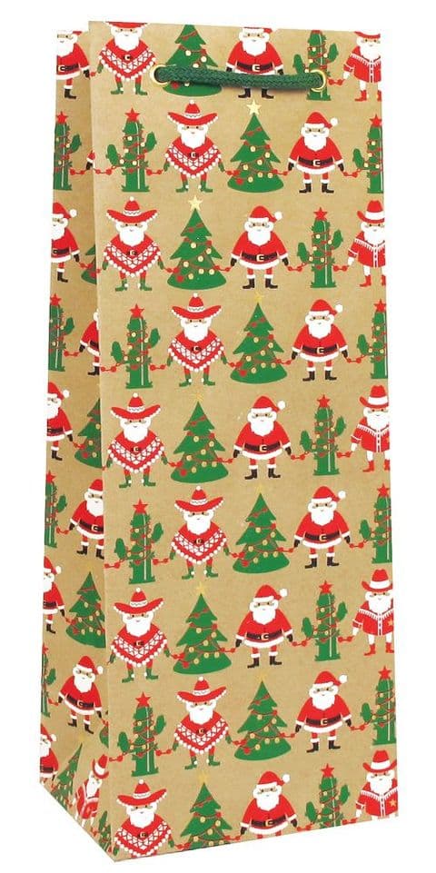 V31356 - Mexican Santa Bottle Gift Bags GBG253B.100 10/PK