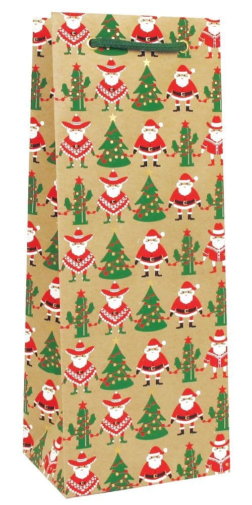 V31356 - Mexican Santa Bottle Gift Bags GBG253B.100 10/PK