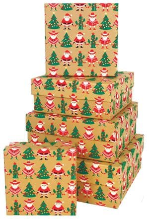 V32254 - Mexican Santa Square Nest of 5 Boxes GBXS253.100 1/PK