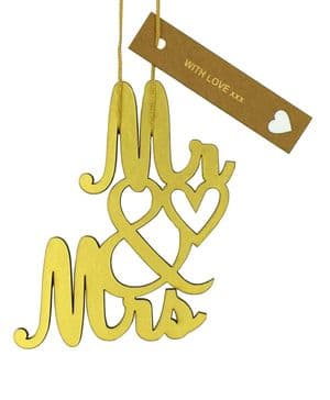 V32780 - Mr & Mrs Gold Foil Dec - FMR&MRS.51 6/PK