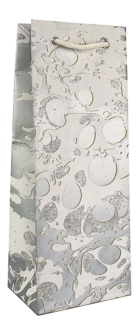 V33398 - Glitter Marble Silver Bottle Bag - GBG215B.100/01GS 10/PK