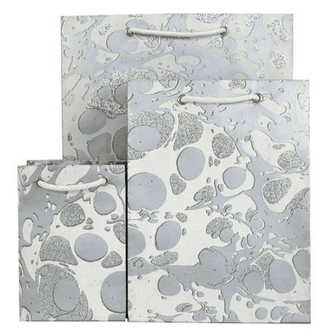 V33466; V33435; V33404 - Glitter Marble Silver Bag - GBG215.100/01GS 10/PK