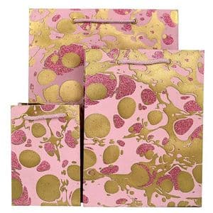 V33473; V33442; V33411 - Glitter Marble Rose Bag - GBG215.100/10G 10/PK