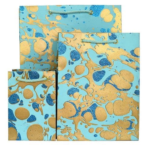 V33480; V33459; V33428 - Glitter Marble Bag Mint - GBG215.100/43G 10/PK