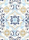 V34159 - Boho Tile Blue Square Nest of 5 Boxes - GBXS258.00/48 1/PK