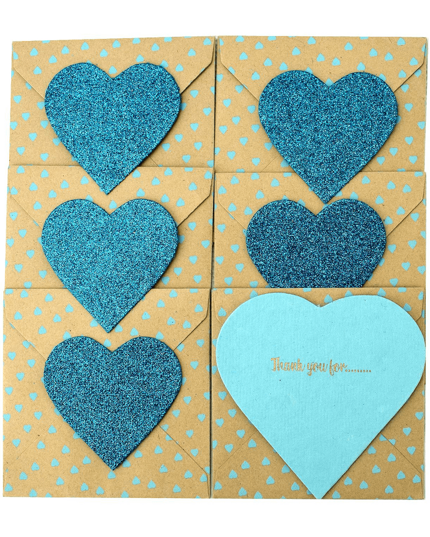 V34302 - Thank you Note Cards Gold and Silver - THANKNOTE.51/01 6/PK